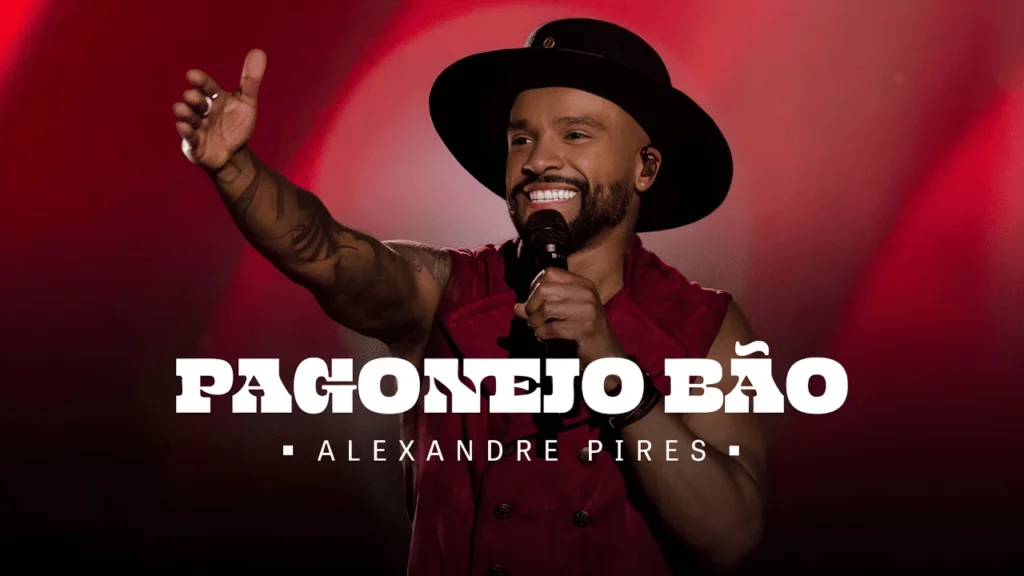 Alexandre Pires se apresentando na turnê Pagonejo Bão 2026 com repertório de pagode e sertanejo em show ao vivo