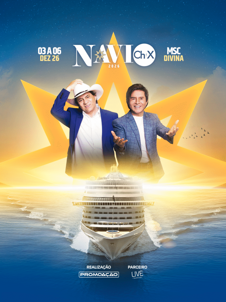 Cruzeiro Chitãozinho e Xororó 2026 com fãs da música sertaneja a bordo