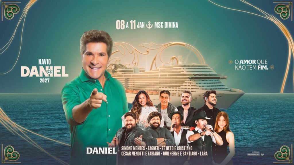 Cruzeiro Navio Daniel com o cantor sertanejo Daniel em janeiro de 2027, MSC Divina, Santos