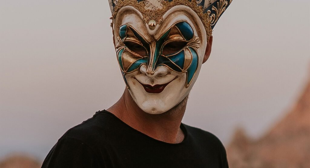 Boris Brejcha se apresentando no Club 415 em Nova Lima com máscara característica durante show de música eletrônica High-Tech Minimal