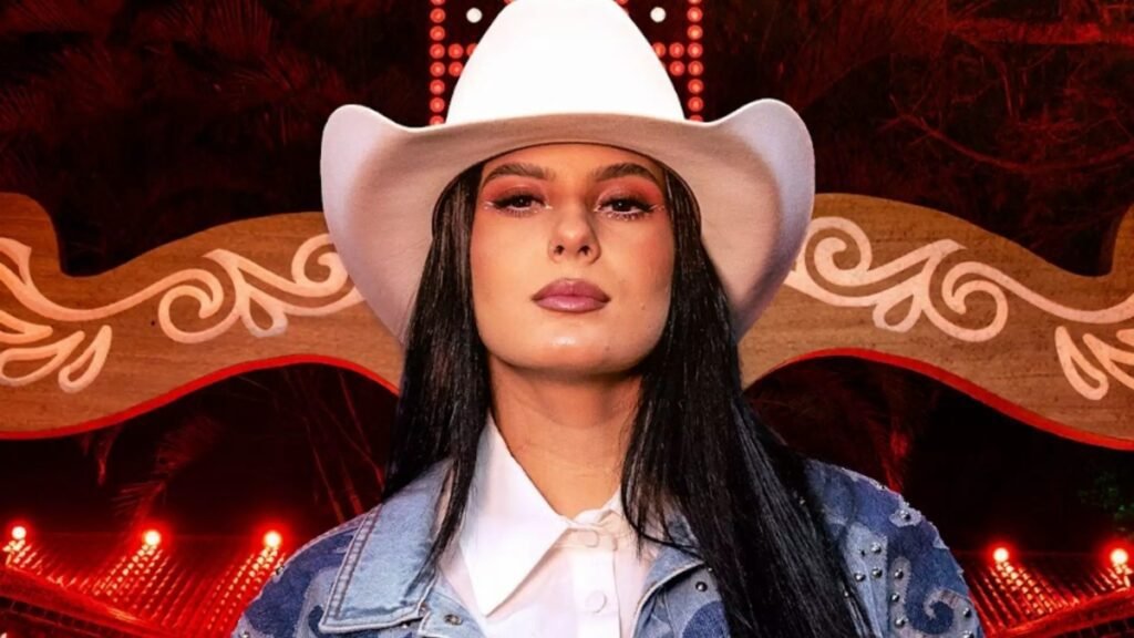 Cantora Ana Castela no palco durante show da turnê Boiadeira Internacional 2026.