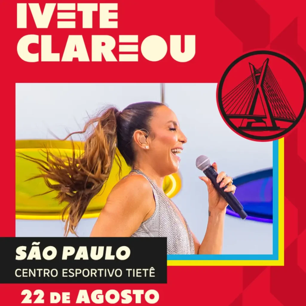 Ivete Sangalo se apresentando em um show vibrante em São Paulo