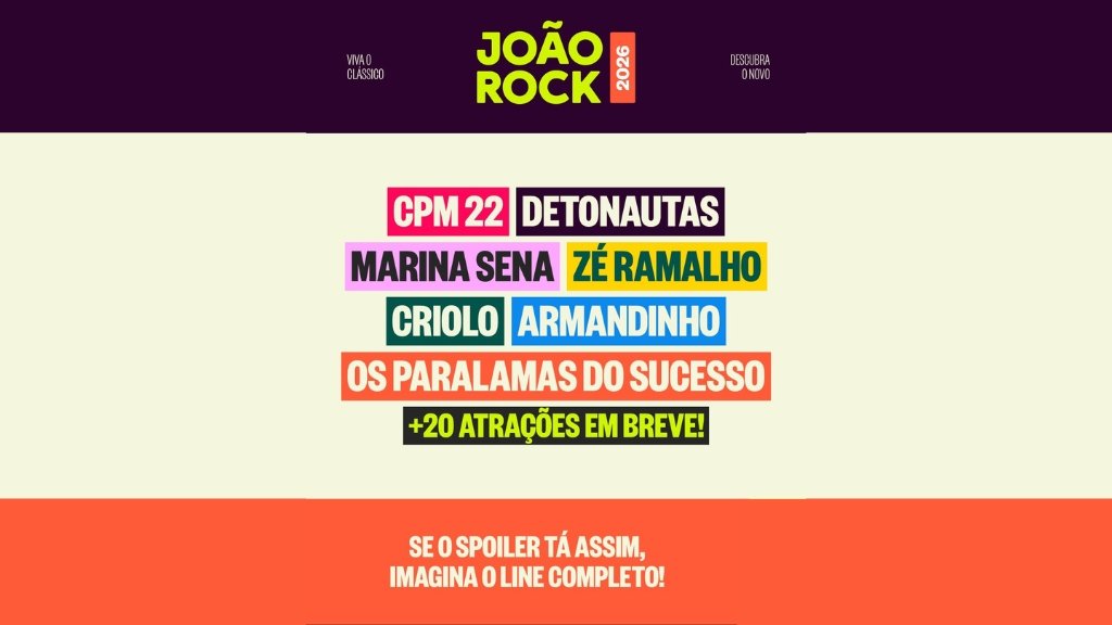 Festival João Rock 2026 com público animado e artistas no palco