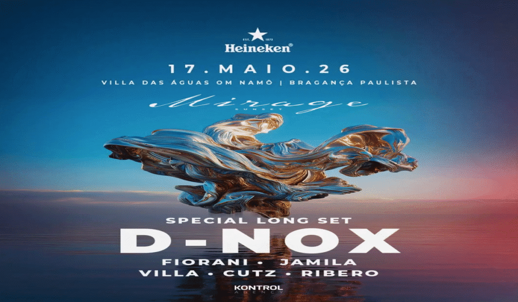 D-Nox em long set no Mirage Sunset 2026 na represa de Bragança Paulista com público e palco ao ar livre