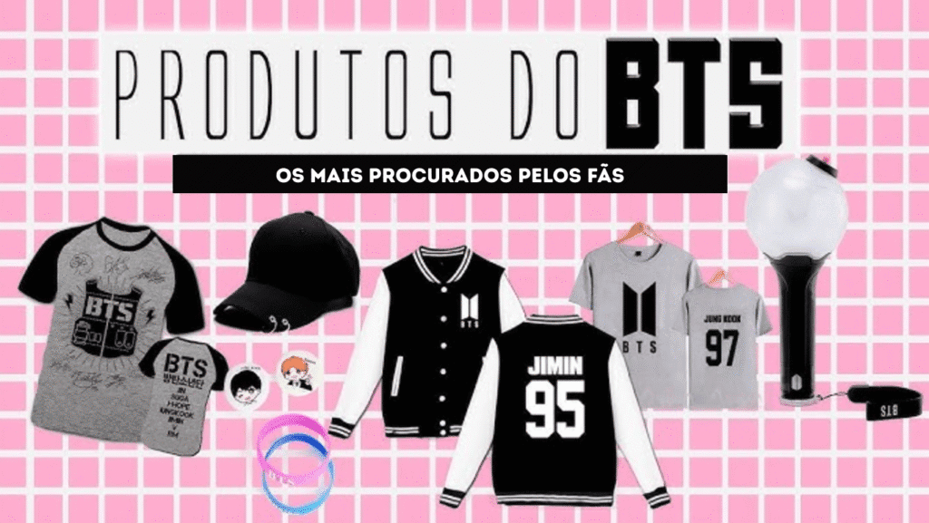 Produtos do BTS mais procurados pelos fãs incluindo álbuns camisetas e army bomb