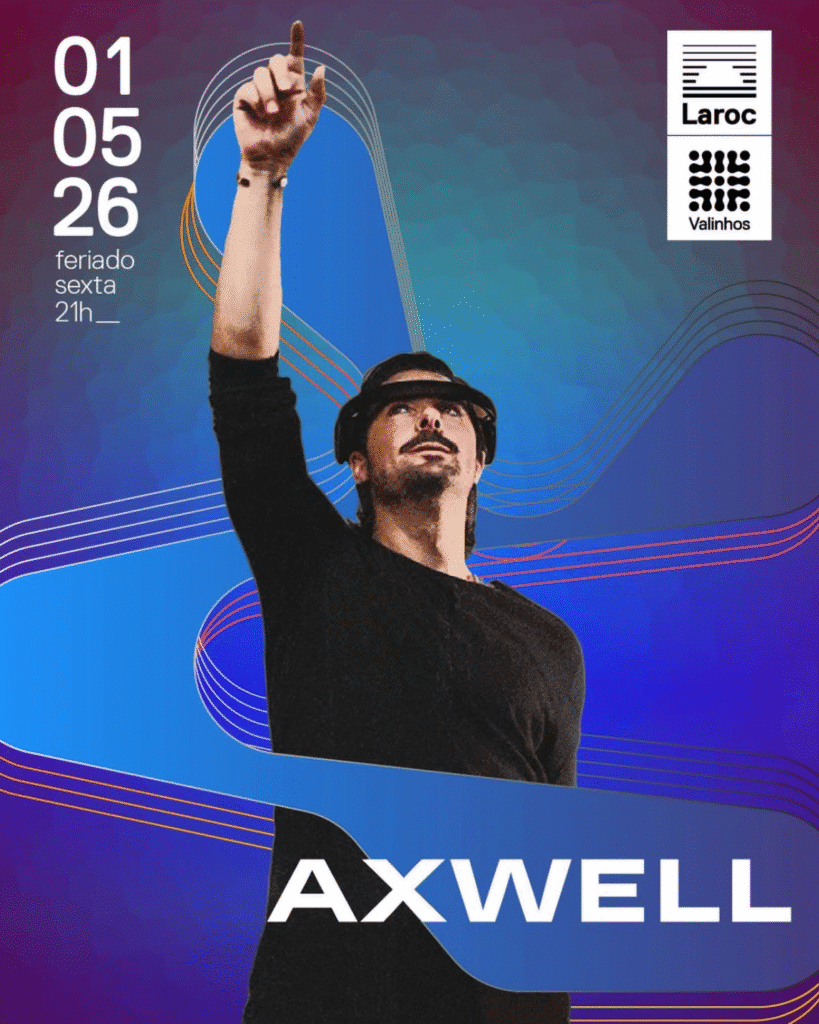 Flyer oficial do Axwell no Laroc 2026 com data e informações do evento