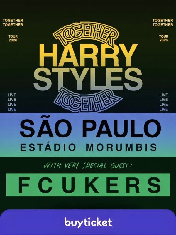 Harry Styles se apresenta no Estádio MorumBIS em São Paulo durante sua turnê Together, Together