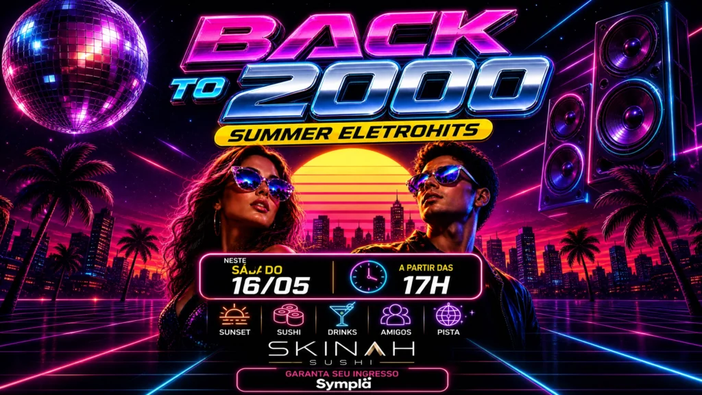 esta Back To 2000 Summer Eletrohits em São Paulo no Skyna Sushi Bar