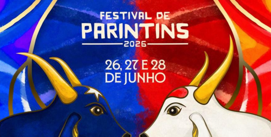 Espectáculo dos bois Caprichoso e Garantido no Festival Parintins 2026