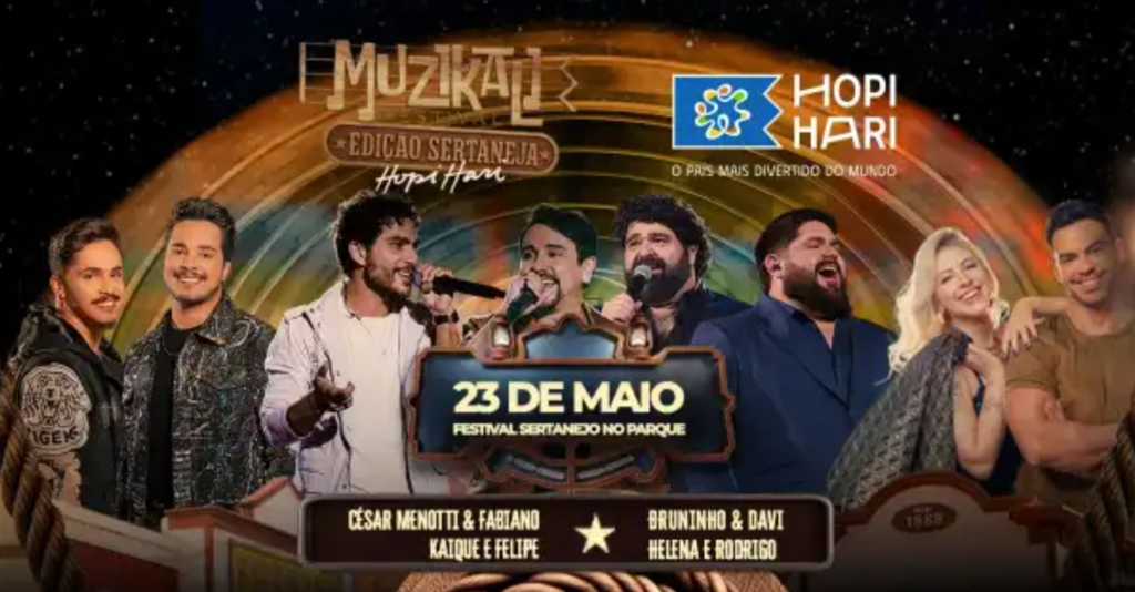 Muzikali Festival 2026 acontece em Hopi Hari