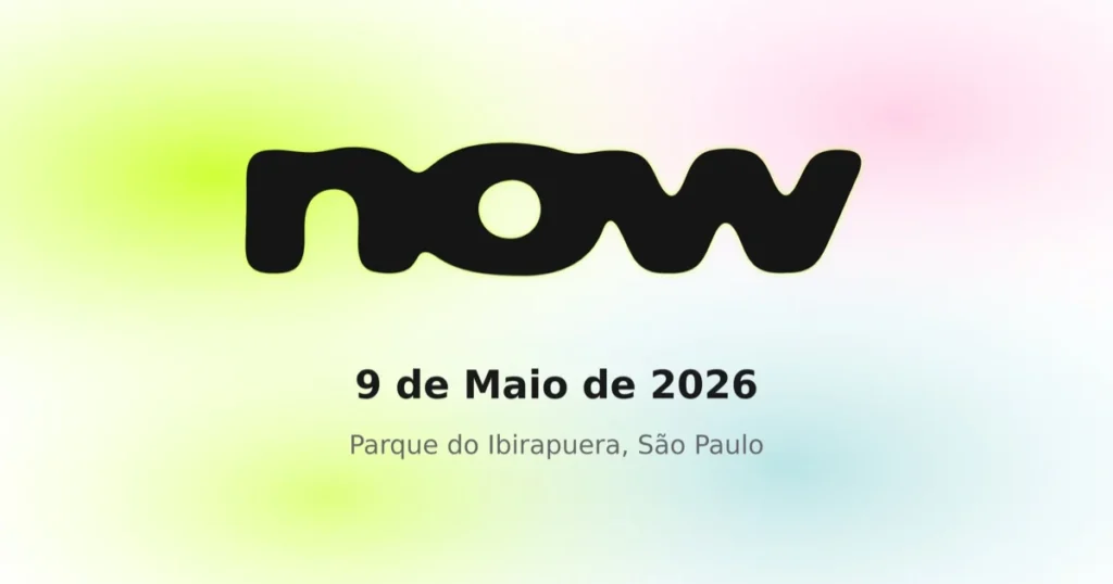 Imagem do NOW Festival 2026 no Parque Ibirapuera, São Paulo, com participantes praticando atividades físicas e interagindo em ambiente festivo.