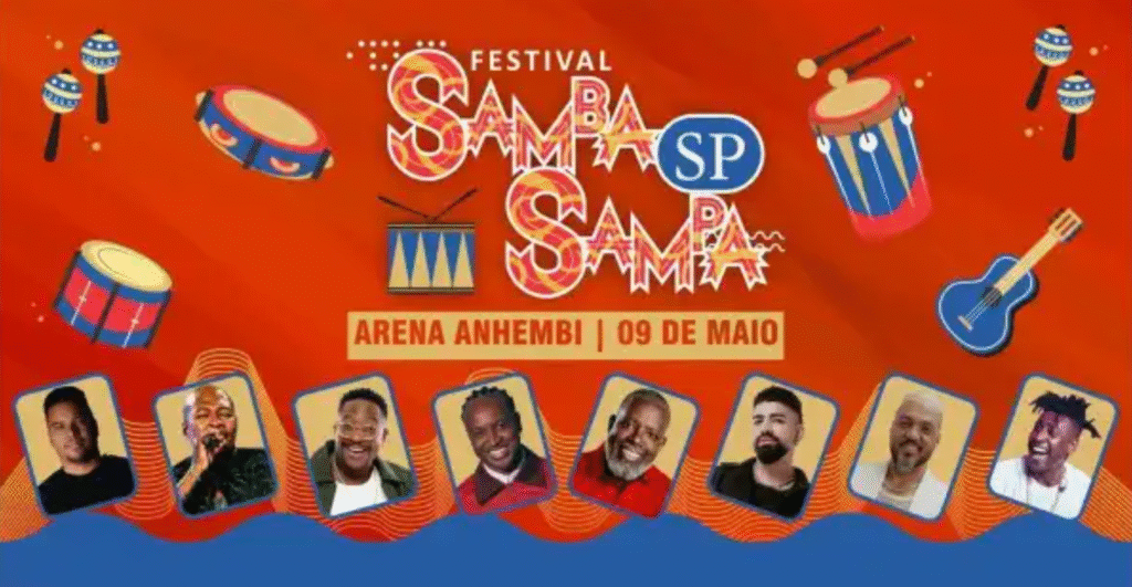 Festival Samba Sampa 2026 em São Paulo com Thiaguinho e outros artistas
