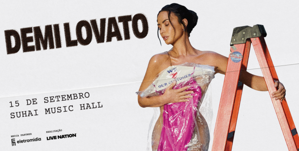 Demi Lovato performando ao vivo durante seu show em São Paulo