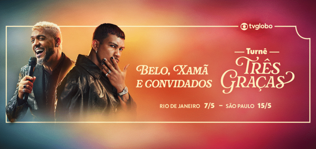 Belo e Xamã se apresentam na Turnê Três Graças no Rio de Janeiro e São Paulo