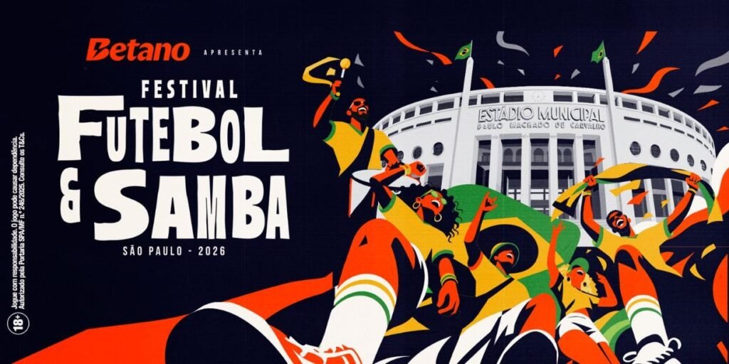 Festival Futebol & Samba em São Paulo com telões e área gastronômica