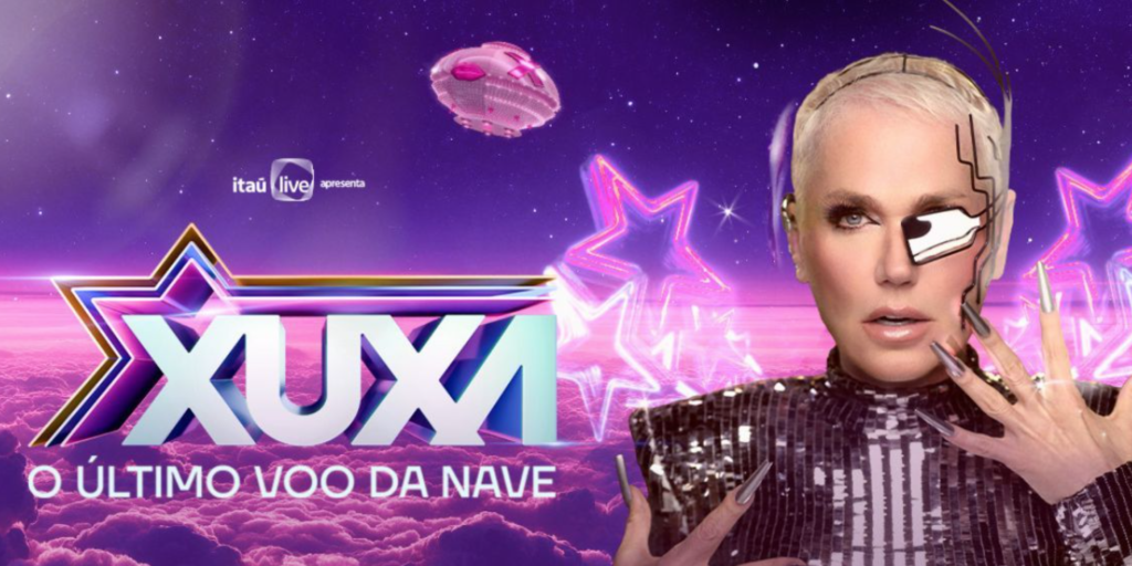 Xuxa durante divulgação da turnê O Último Voo da Nave 2026