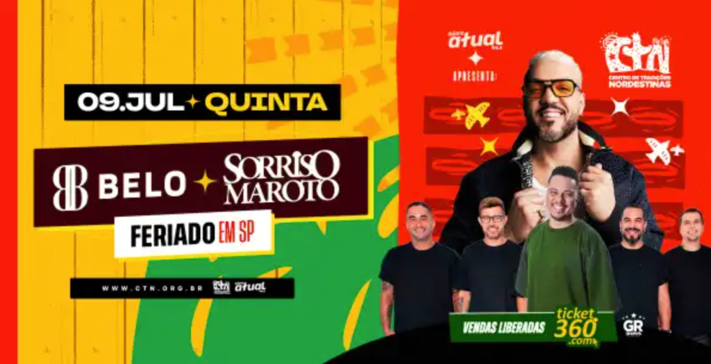 Show de Belo e Sorriso Maroto no CTN em São Paulo