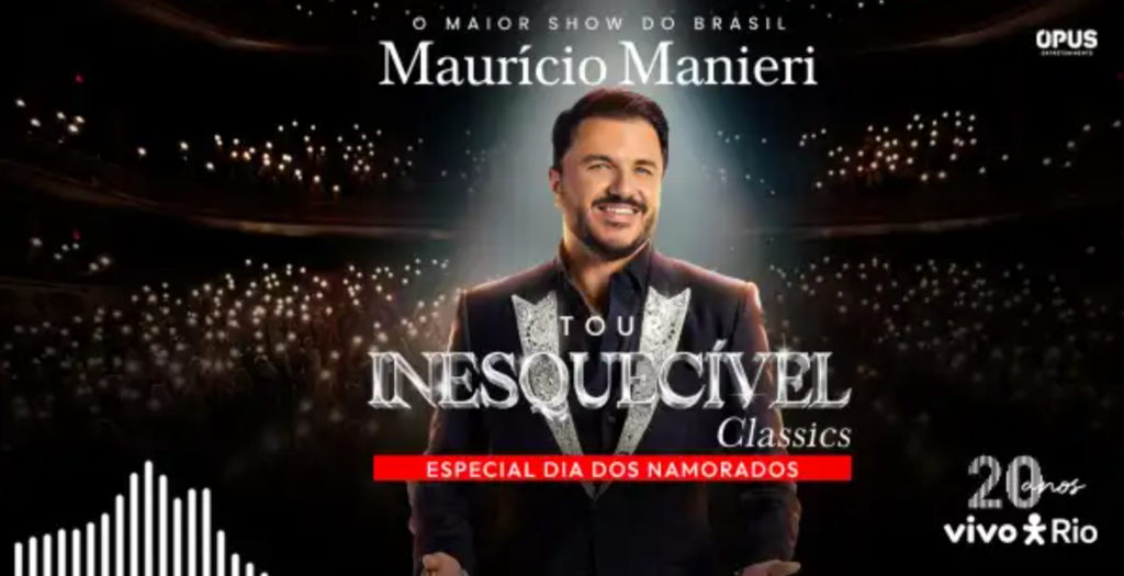 Maurício Manieri se apresenta no Vivo Rio durante sua turnê Classics - Tour Inesquecível