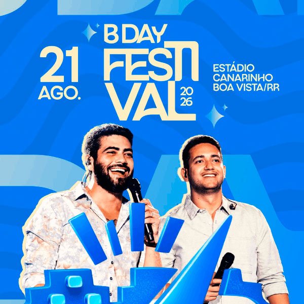 Pôster do Bday Festival em Boa Vista/RR com Henrique e Juliano