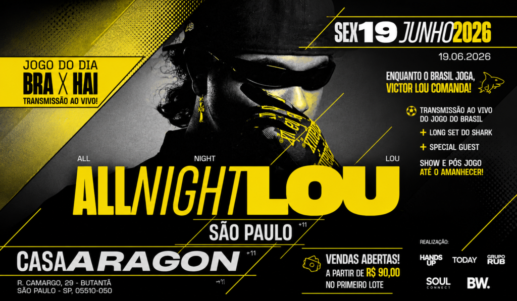 Victor Lou durante apresentação da label ALL NIGHT LOU em São Paulo