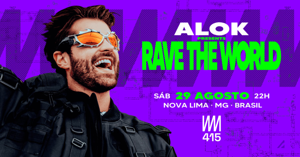 Ingressos para o show de Alok no Club415 Rave The World em Nova Lima