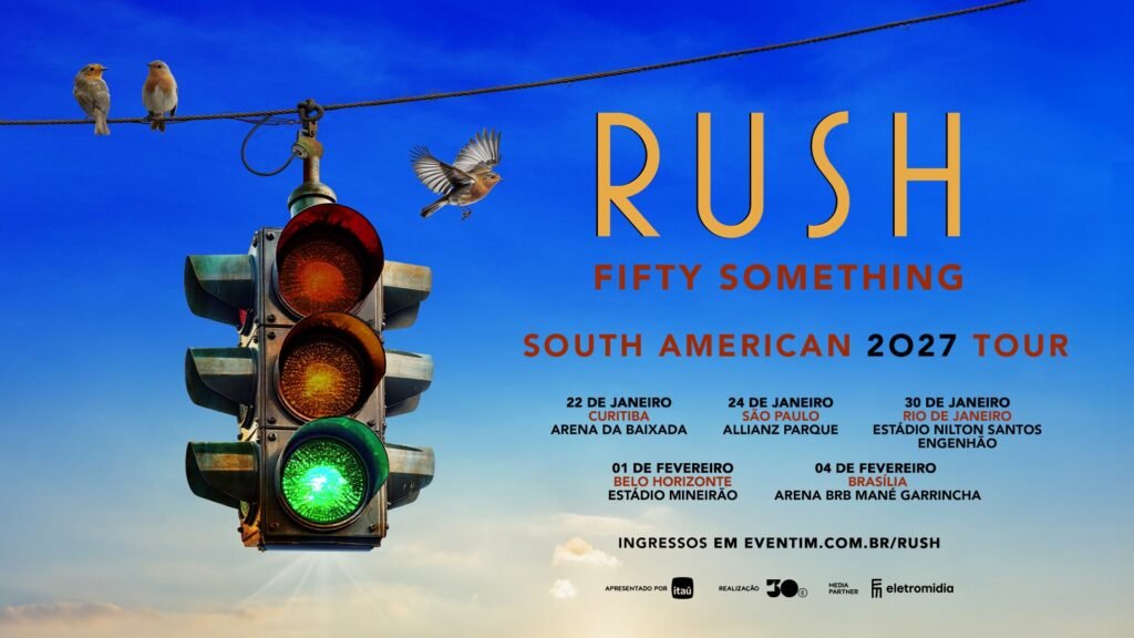 Show da banda Rush durante a turnê Fifty Something em Curitiba