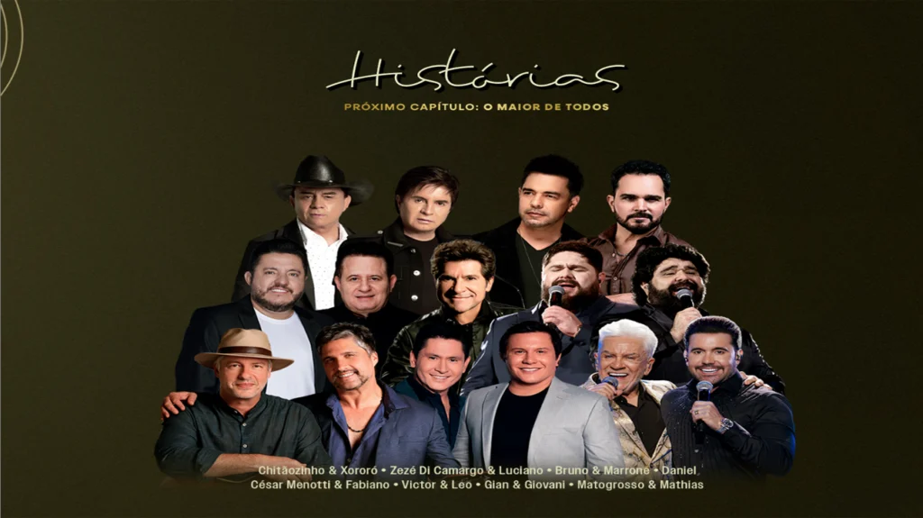 Tour Histórias 2026 com Chitãozinho & Xororó, Zezé Di Camargo & Luciano, Daniel, Victor & Leo e outros artistas.