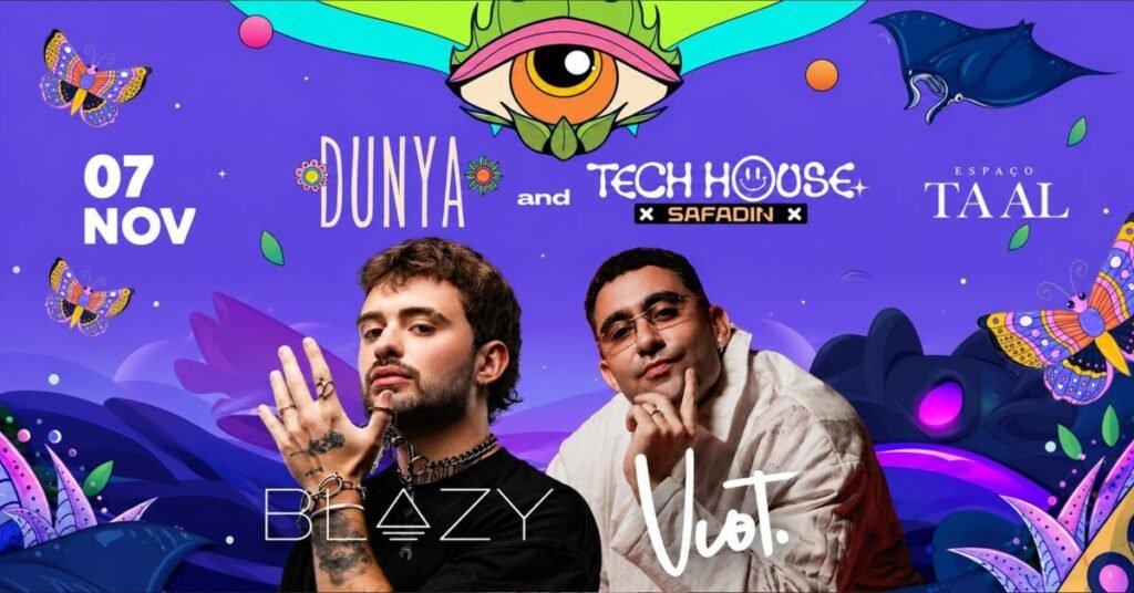 Festa Dunya e Tech Safadin com músicos Blazy e Viot no Espaço Taal em Barueri