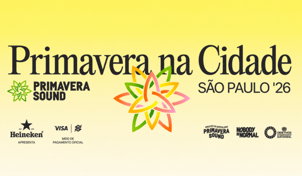Cartaz do evento Primavera na Cidade 2026 em São Paulo com informações sobre os shows e locais